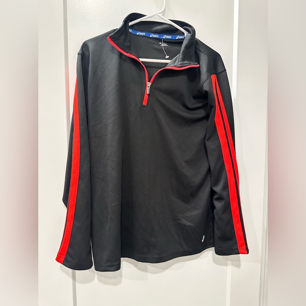 Asics Black and Red Lightweight Jacket